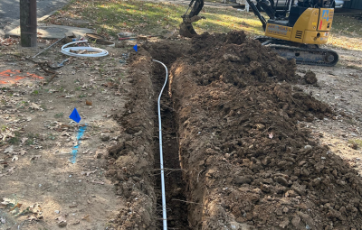 newly installed gas line